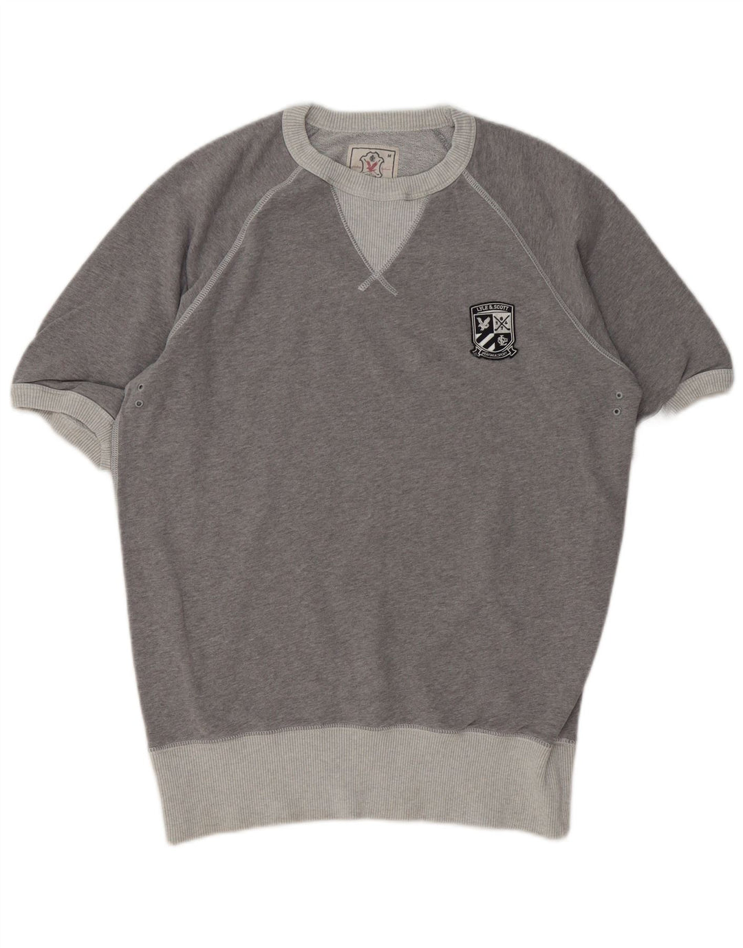 LYLE & SCOTT Sweat-Shirt à Manches Courtes Homme Gris Moyen Coton