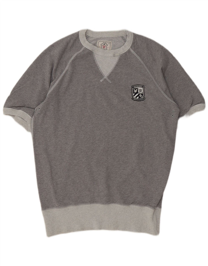 LYLE & SCOTT Sweat-Shirt à Manches Courtes Homme Gris Moyen Coton