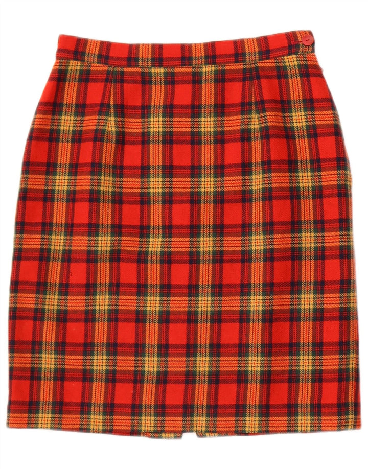 vintage Femme Mini Jupe W25 XS Plaid Rouge