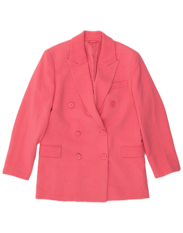 Benetton Veste blazer coupe ample à double boutonnage pour femme UK 6 XS Rose