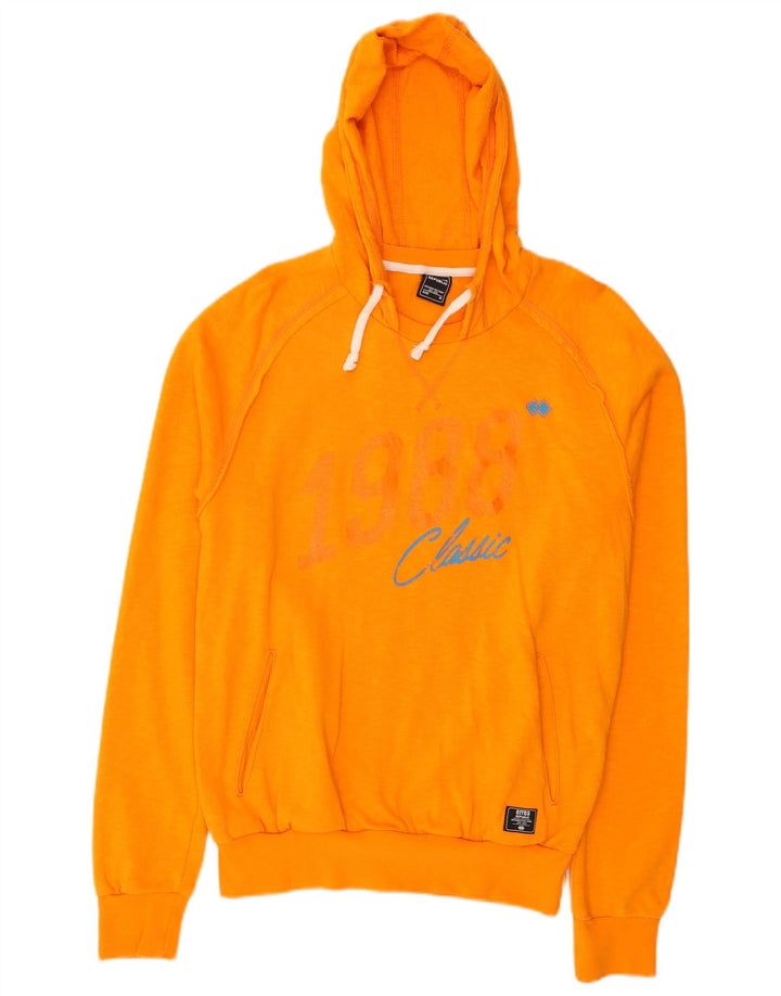 ERREA Pull à Capuche Graphique Homme Orange Moyen Coton