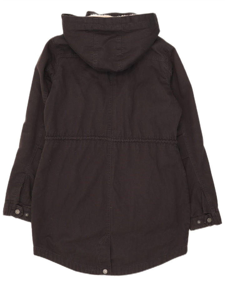 Fat Face Parka à capuche pour femme UK 8 Small Noir Coton