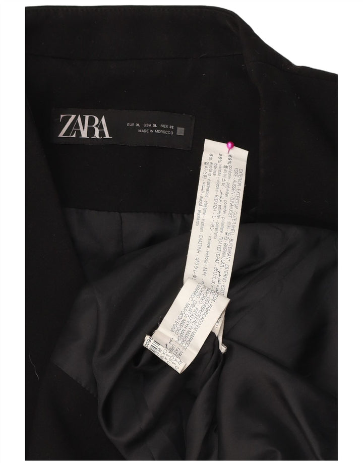 Zara Veste Blazer Femme UK 18 XL Noir Polyester