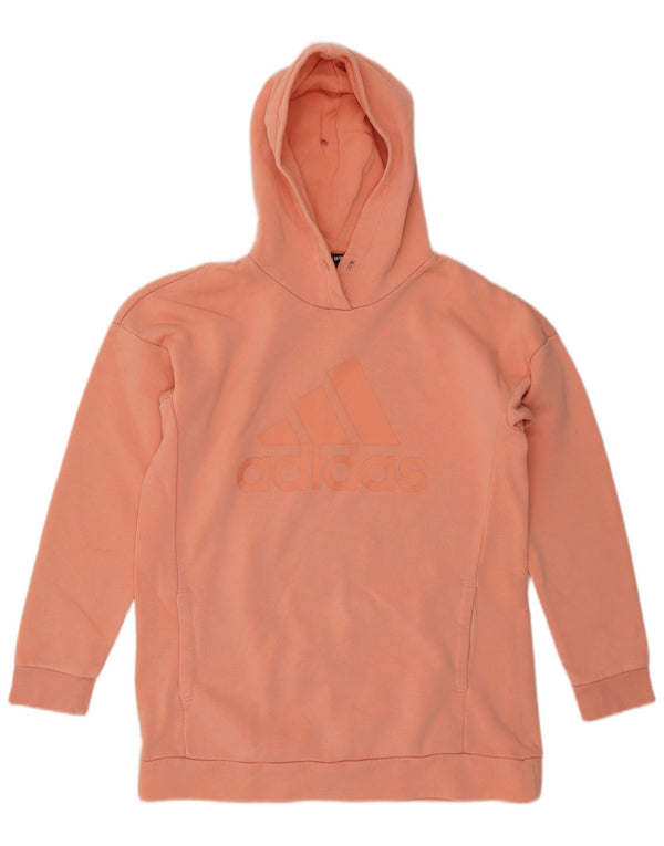 ADIDAS Pull à capuche graphique surdimensionné pour femme UK 8/10 Petit coton orange
