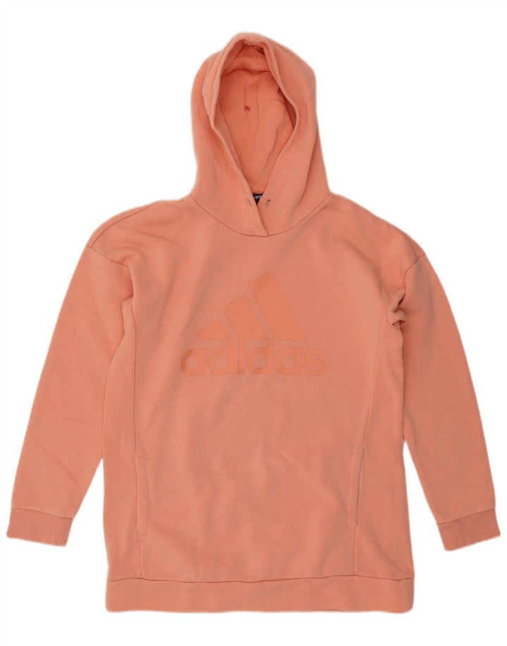 ADIDAS Pull à capuche graphique surdimensionné pour femme UK 8/10 Petit coton orange