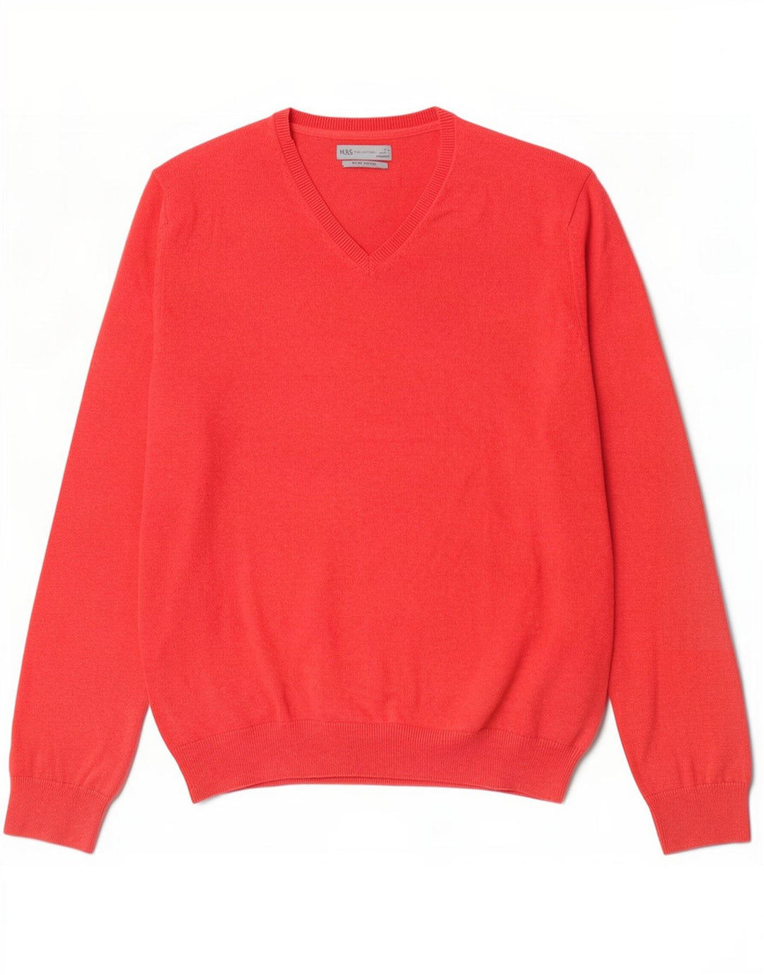 Marks & Spencer Pull col V Homme XL Rouge Coton