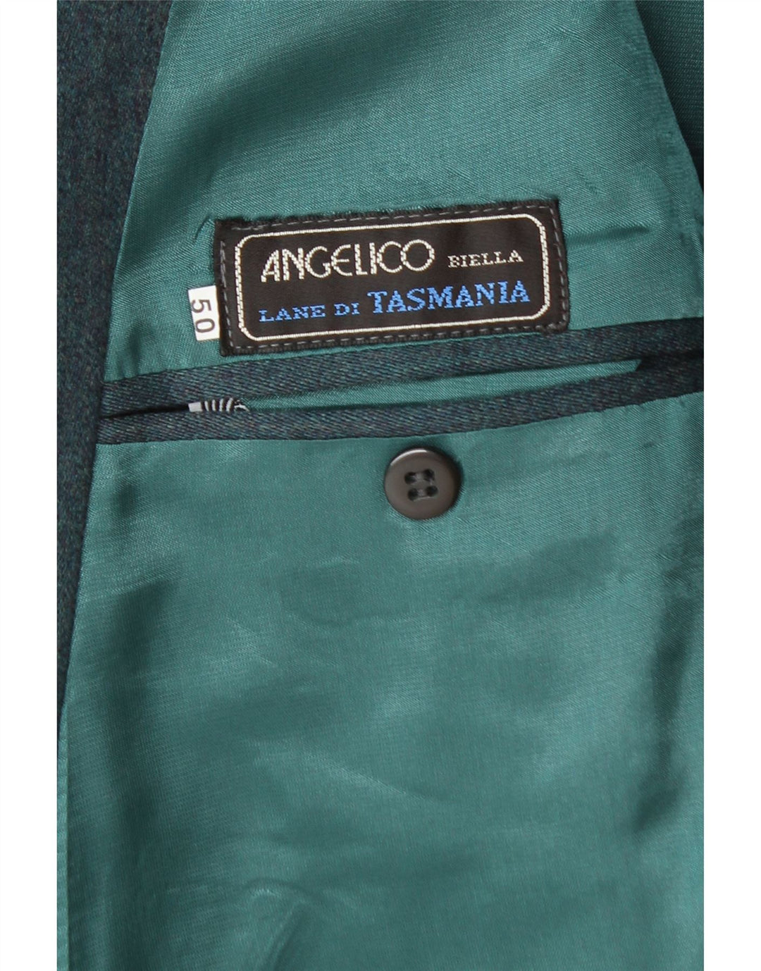 ANGELICO Costume 2 pièces croisé pour homme IT 50 Large W34 L30 Vert