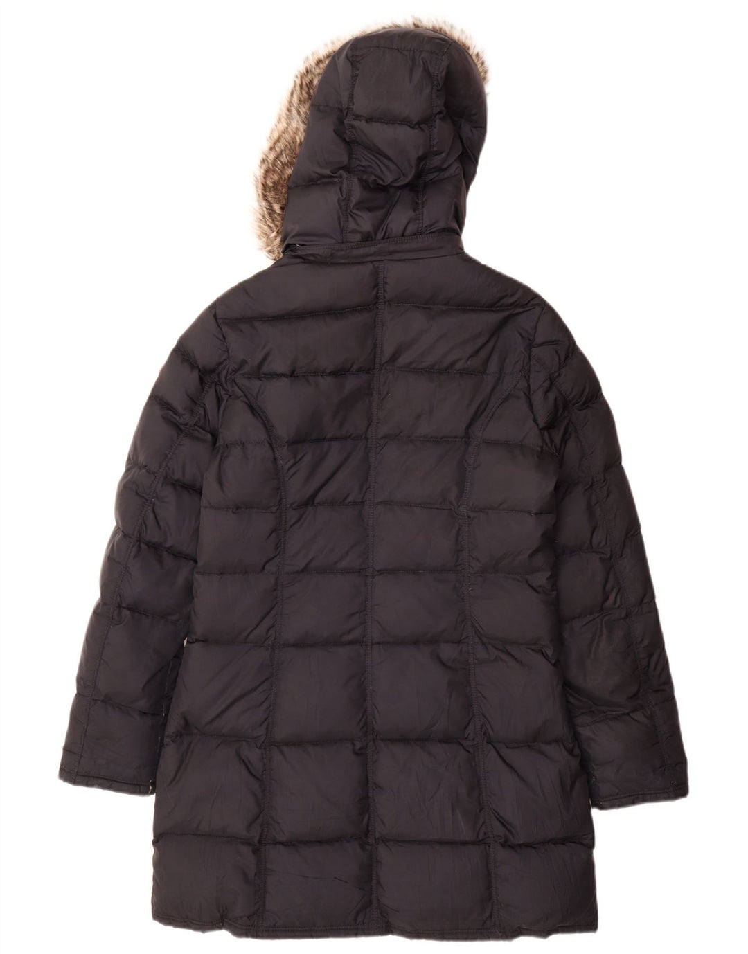 Tommy Hilfiger Manteau rembourré à capuche pour femme UK 14 Bleu marine moyen Polyester