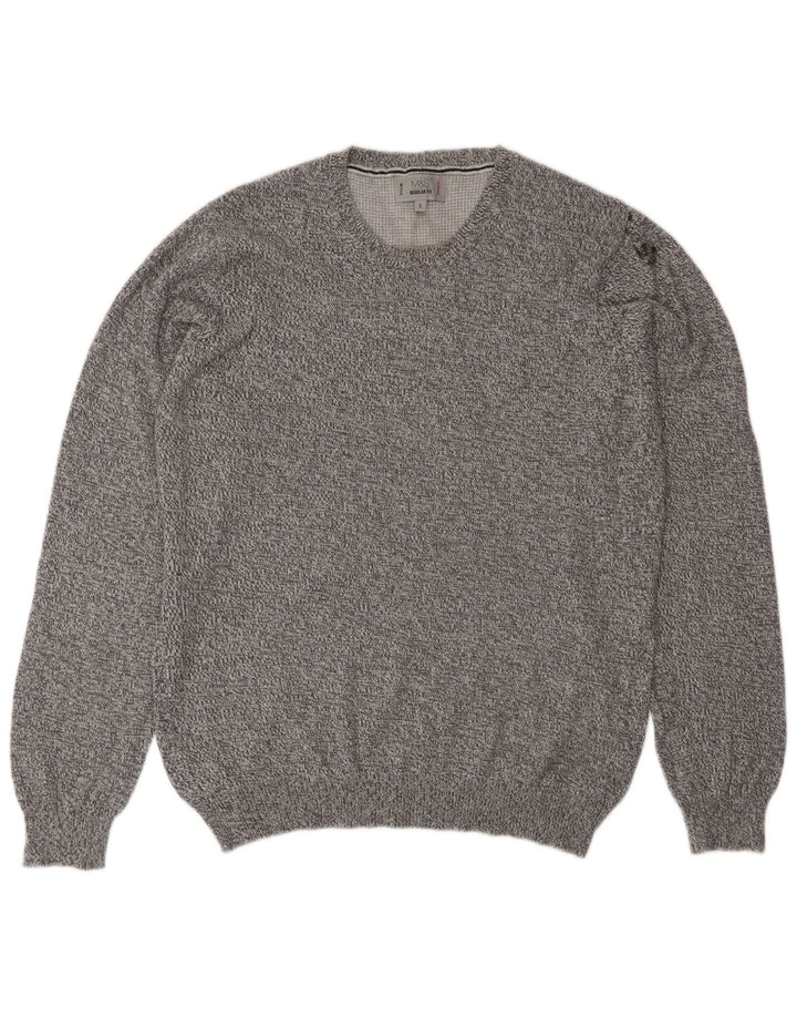 Marks & Spencer Pull à col rond pour homme Petit gris moucheté