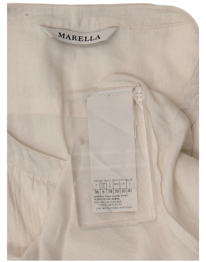 Marella Chemisier surdimensionné pour femme UK 10 Petit lin blanc