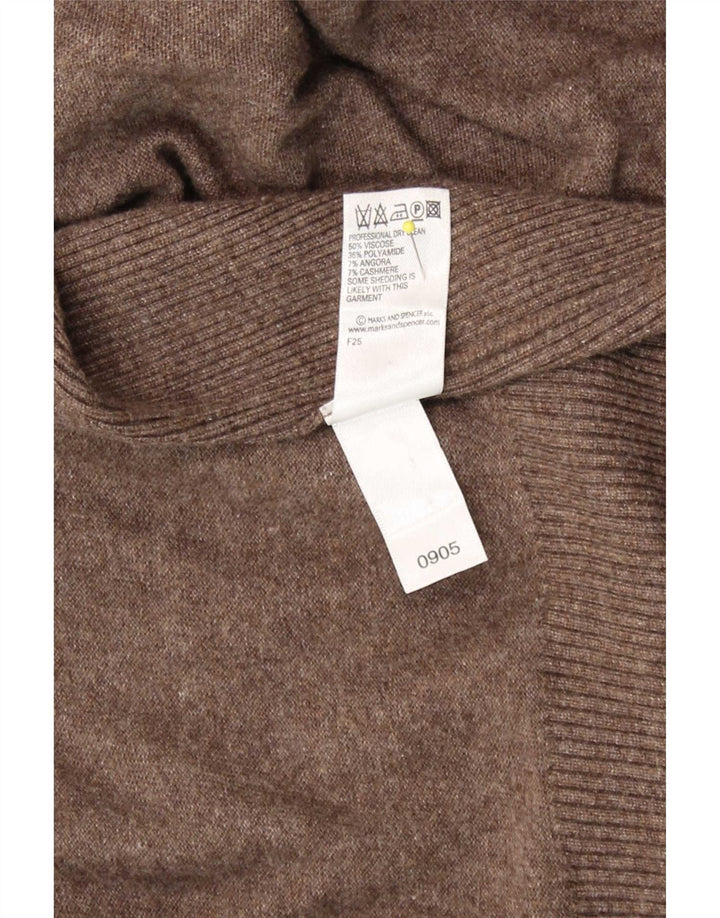 Marks & Spencer Pull cardigan asymétrique pour femme UK 12/14 Marron moyen