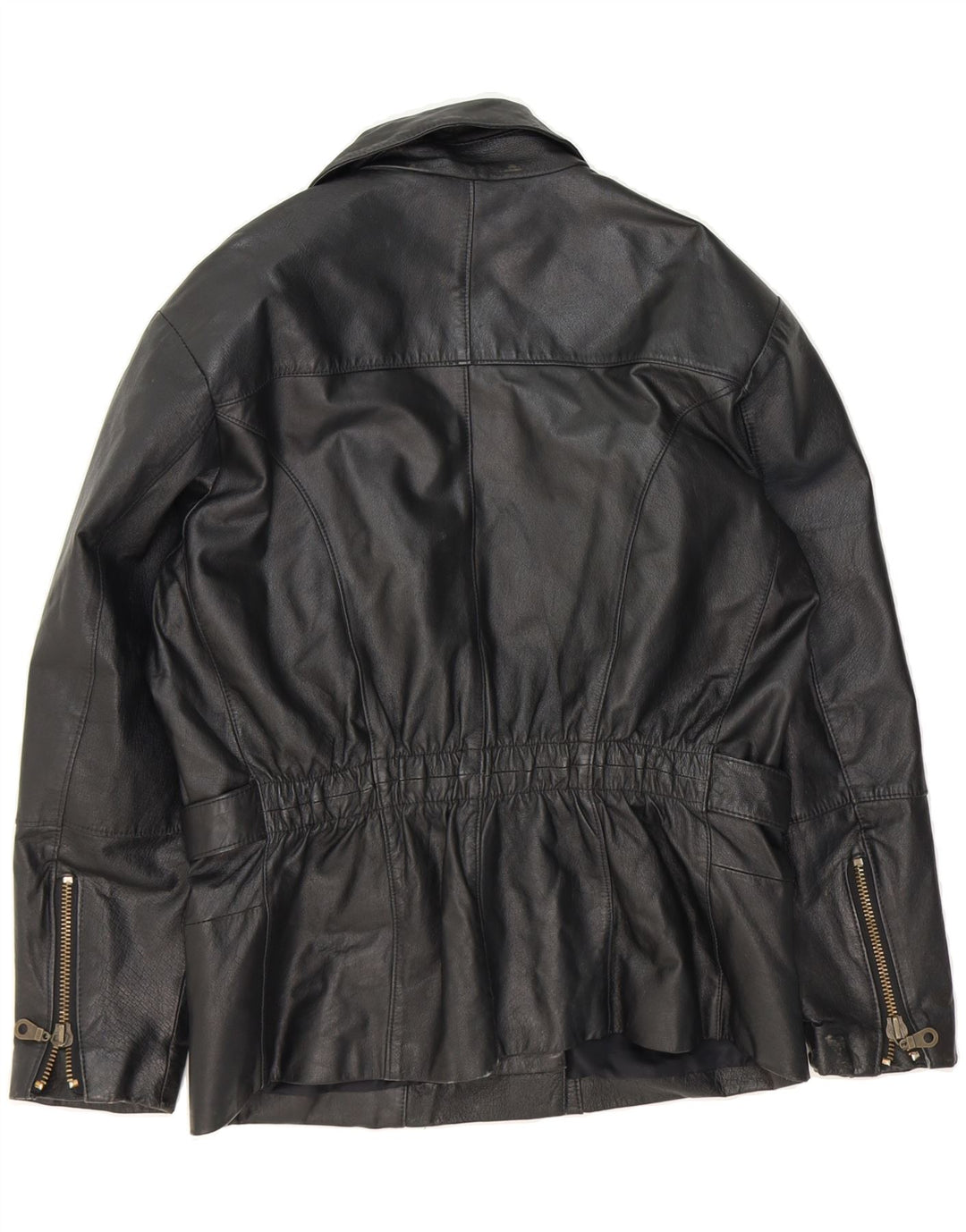 VINTAGE Womens Leather Jacket EU 38/40 Medium Black Leather Vintage Vintage and Second-Hand Vintage from Messina Hembry 