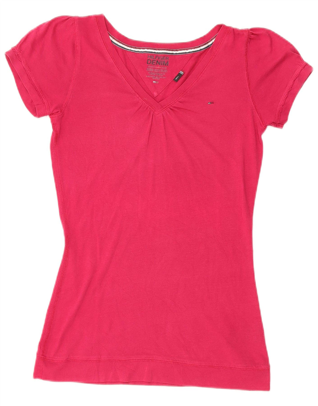 TOMMY HILFIGER T-Shirt Femme Top UK 8 Small Rose Coton