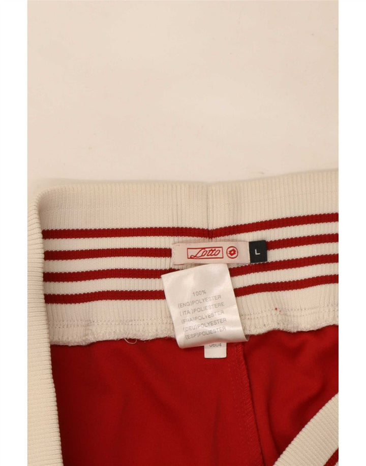 Lotto Pantalon de survêtement pour femme UK 44 Large Rouge Colorblock Polyester