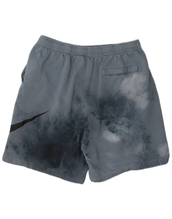 Nike Short de sport délavé à l'acide pour homme 2XL en coton à pois bleu