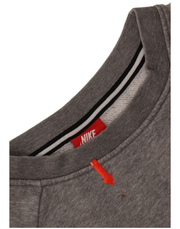 Nike Sweat-shirt surdimensionné pour femme UK 10 Petit coton gris