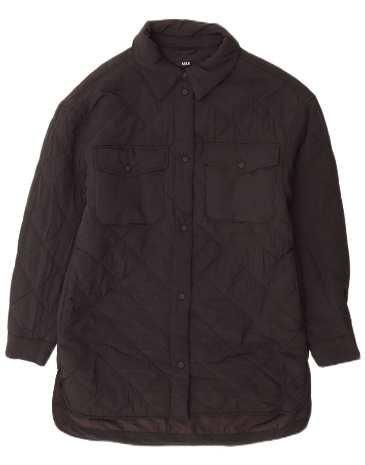 Marks & Spencer Manteau matelassé surdimensionné pour femme UK 6 XS Noir