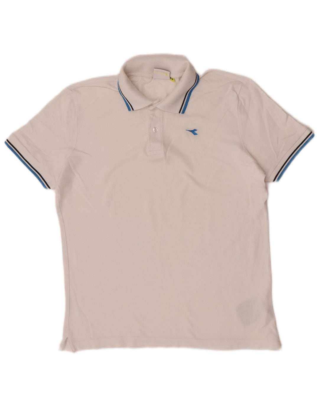Diadora Polo Homme Coton Rayé Blanc Moyen
