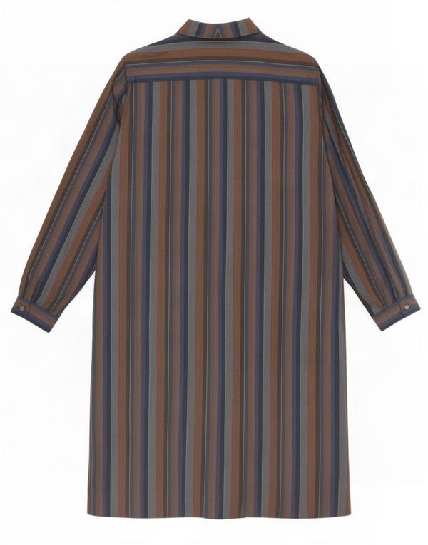 MARKWALD Robe droite à manches longues pour femme EU 46 XL Laine vierge rayée marron