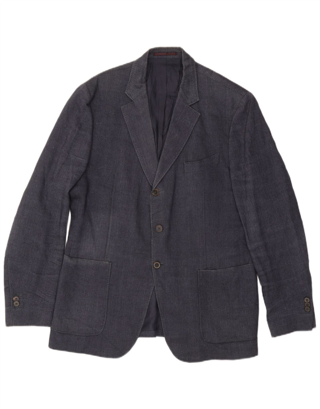 MASSIMO DUTTI Veste Blazer 3 Boutons Homme EU 54 XL Bleu Marine Laine