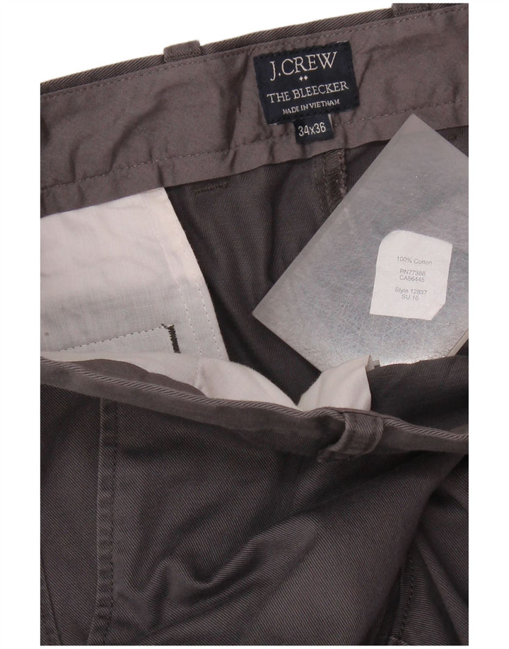 J. CREW Pantalon Chino Droit The Bleecker Homme W34 L36 Gris Coton