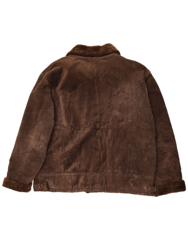 TCM Veste en peau de mouton pour femme UK 28/30 3XL Cuir marron