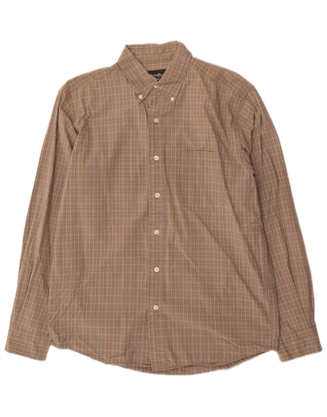 EDDIE BAUER Chemise Homme Petit Carreau Gris Coton