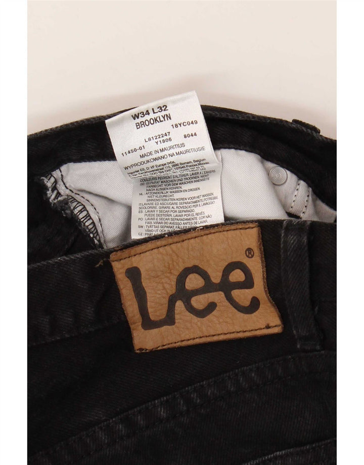 Lee Jean Droit Brooklyn Homme W34 L32 Noir Coton