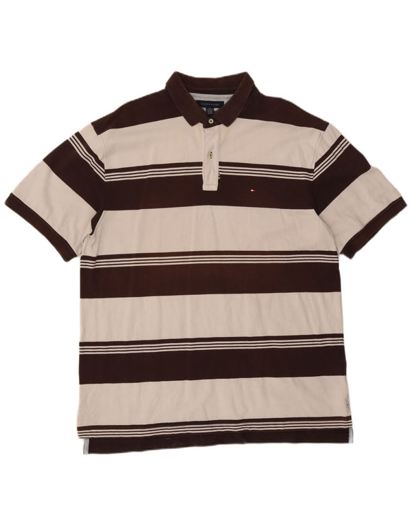 Tommy Hilfiger Polo Rugby Homme 2XL Coton Rayé Marron