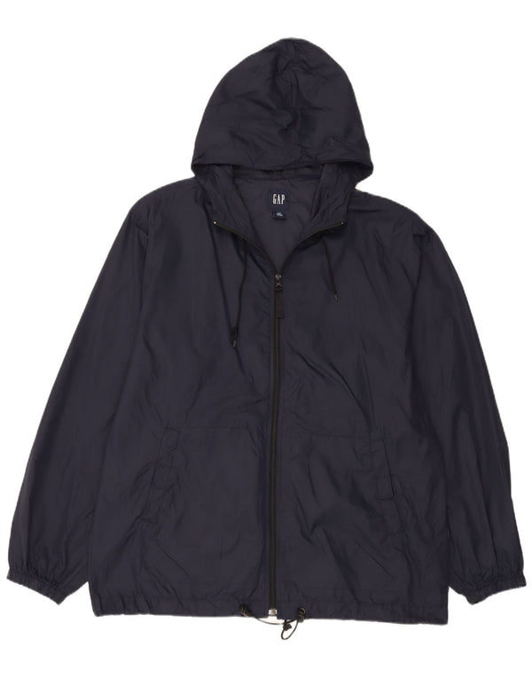 Gap Veste de pluie à capuche pour homme UK 40 Large Bleu Marine Nylon