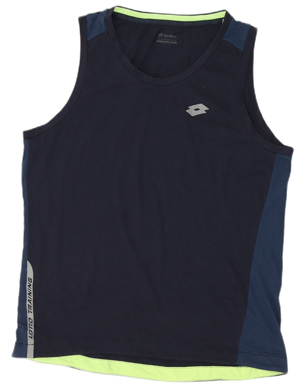 Lotto Débardeur Homme XL Bleu Marine Colourblock Coton