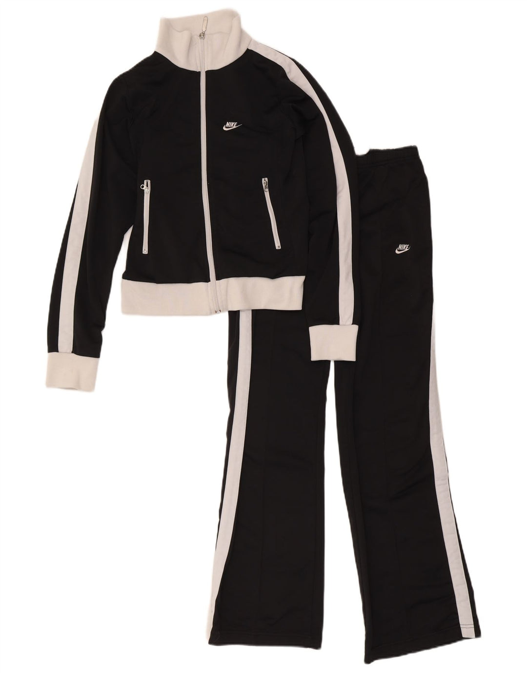 Nike Survêtement complet pour femme UK 8/10 Petit Noir Colorblock Polyester