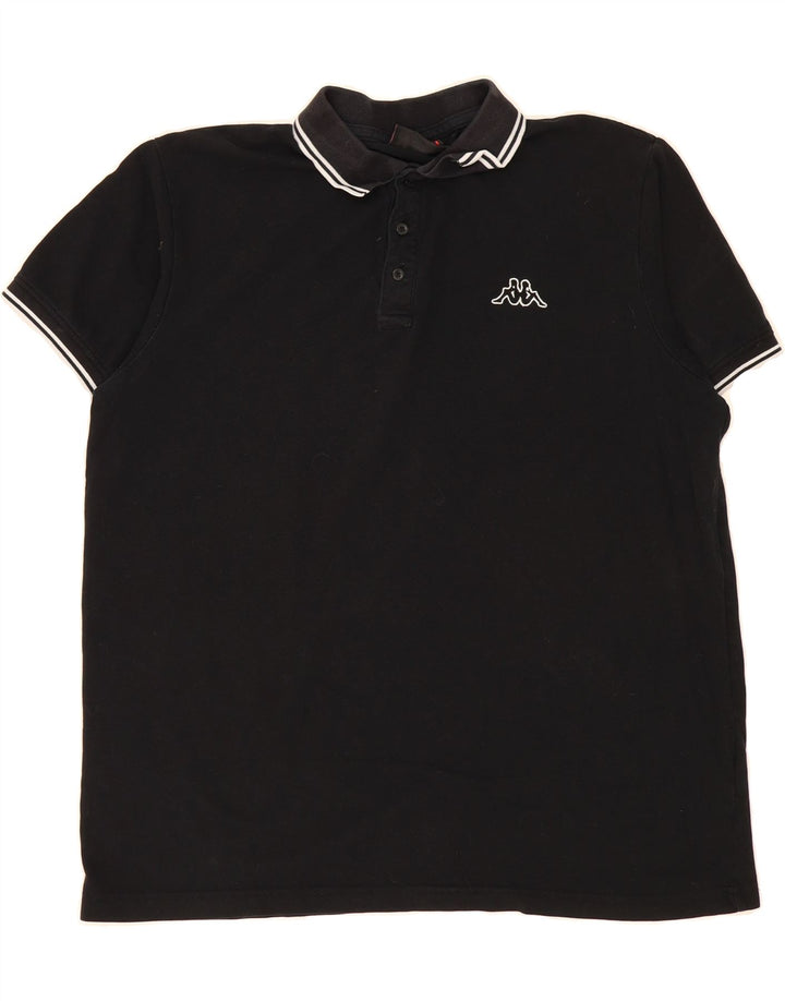 KAPPA Mens Polo Shirt XL Black Cotton Vintage Kappa and Second-Hand Kappa from Messina Hembry 