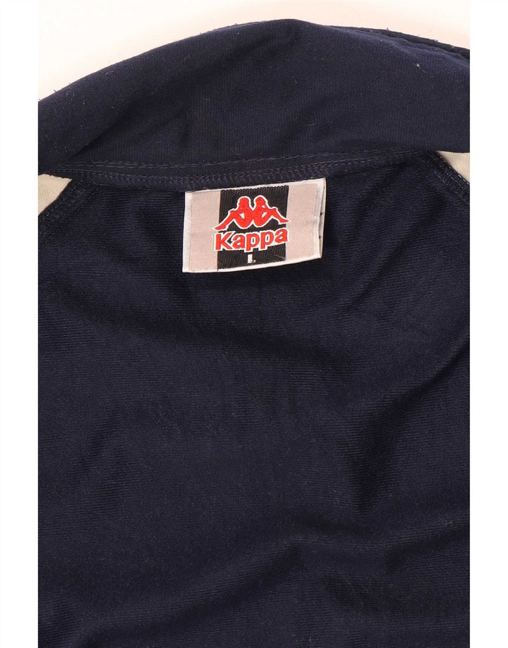 Kappa Veste de survêtement pour homme Taille L Bleu marine Colourblock