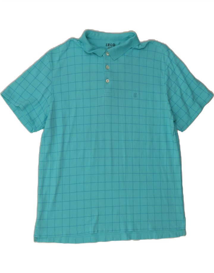 IZOD Mens Polo Shirt XL Blue Check Vintage Izod and Second-Hand Izod from Messina Hembry 