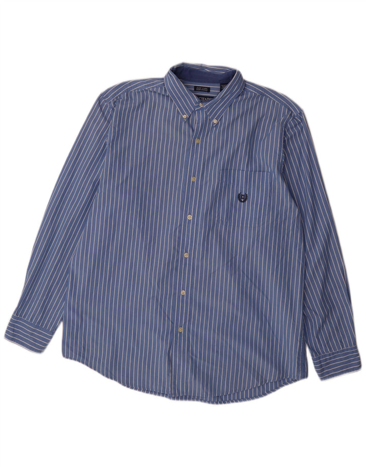 Chaps Chemise Homme Large Bleu Rayé Coton