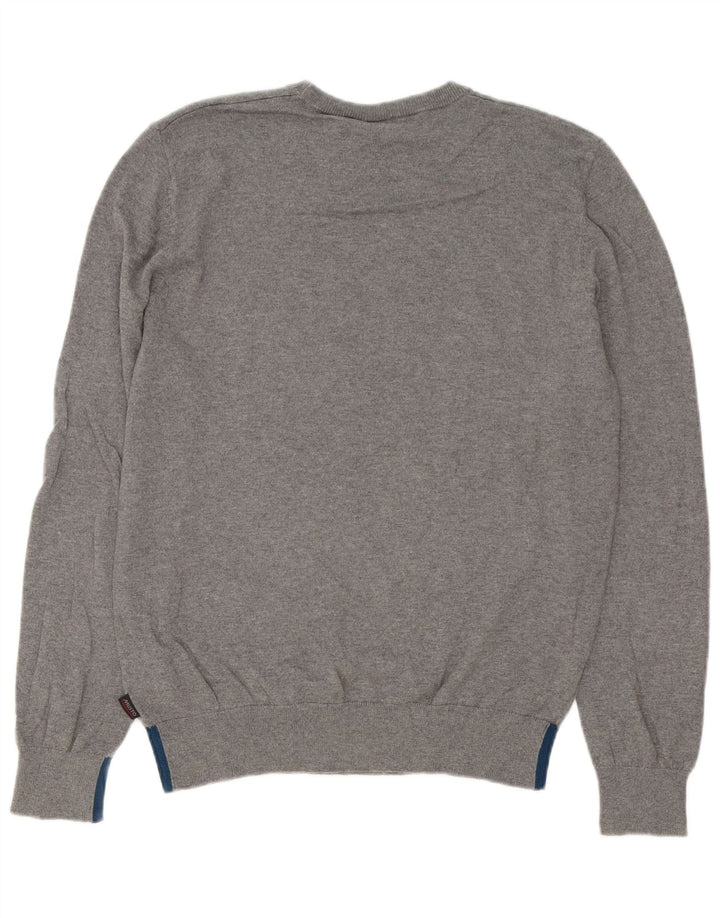 Musto Pull à col rond pour homme en coton gris moyen