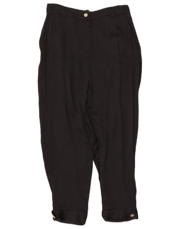 Zara Femme Pantalon Court Moyen W28 L25 Noir Viscose