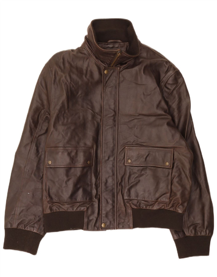 Dockers Veste en cuir pour homme UK 40 Large Marron