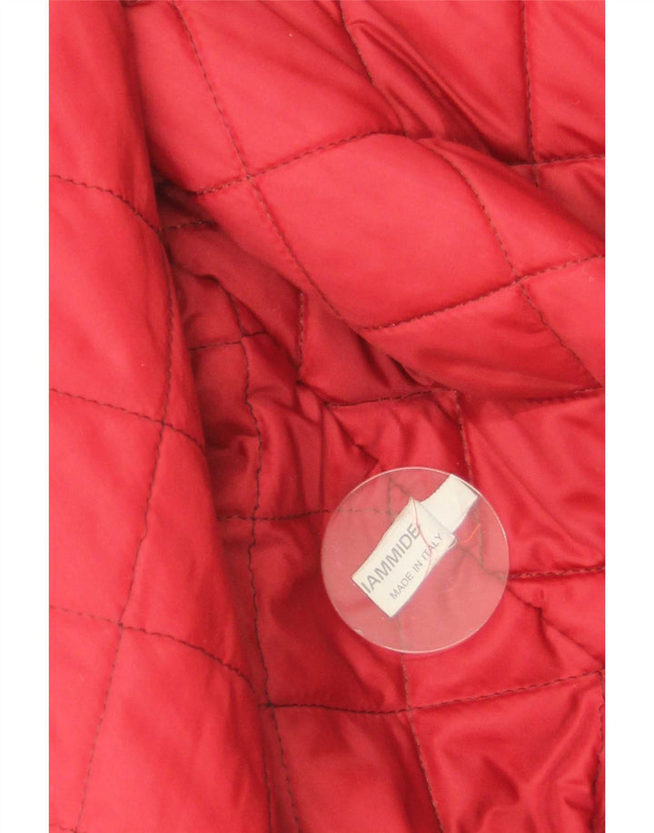 vintage Mens Graphic Varsity Jacket UK 38 Moyen Rouge Polyamide