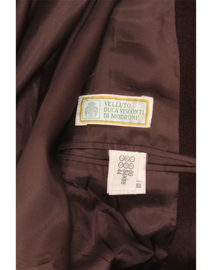 Velluto Duca Visconti Veste Blazer 3 Boutons Homme IT 50 Grand Coton Marron