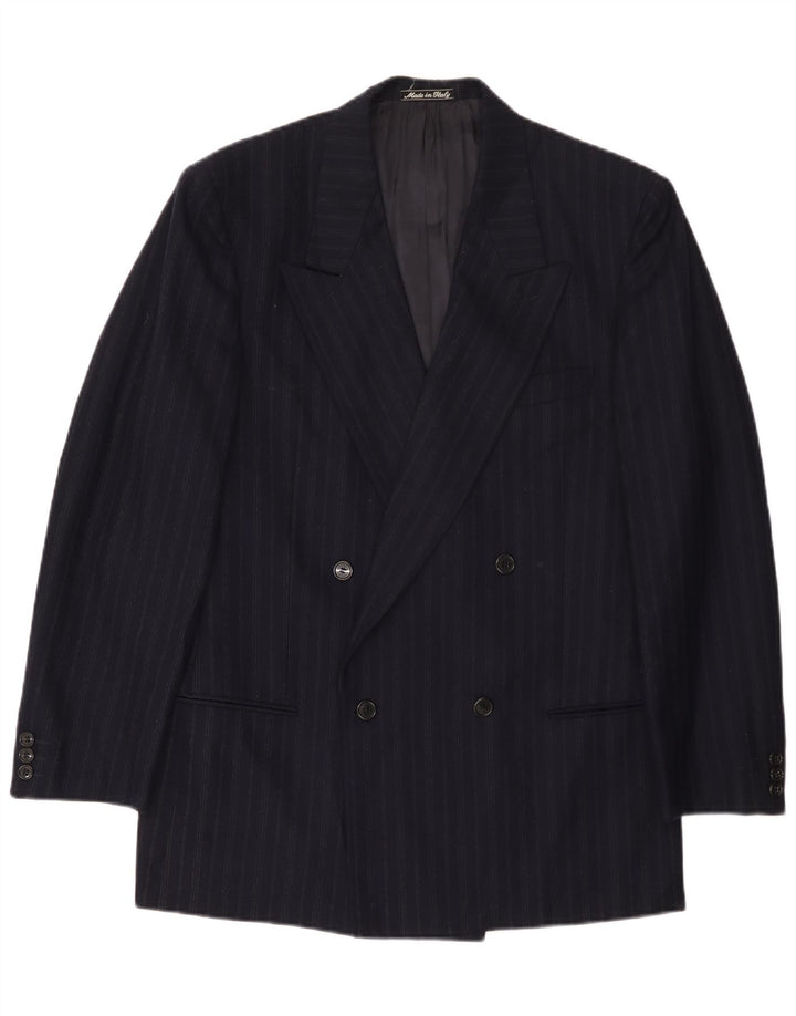 Giorgio Armani Veste blazer pour homme UK 38 Bleu marine moyen à fines rayures