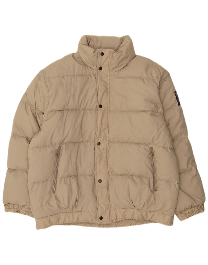 Brugi Veste matelassée à capuche pour homme UK 46 3XL Beige Polyester