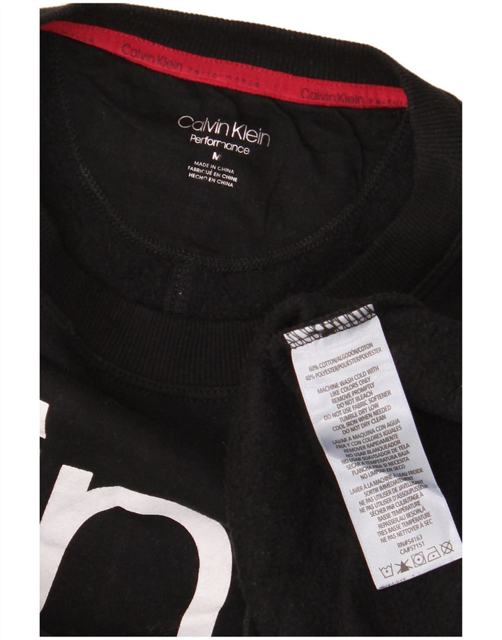 Calvin Klein Sweat-shirt surdimensionné graphique pour femme UK 14 Noir moyen
