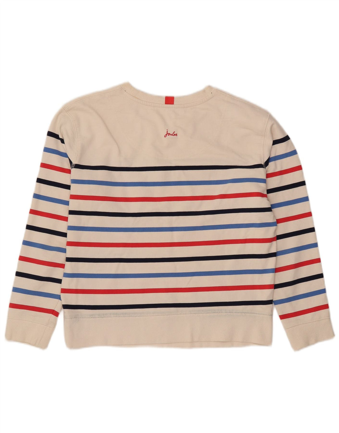Joules Sweat-shirt surdimensionné pour femme UK 8 Petit coton rayé blanc