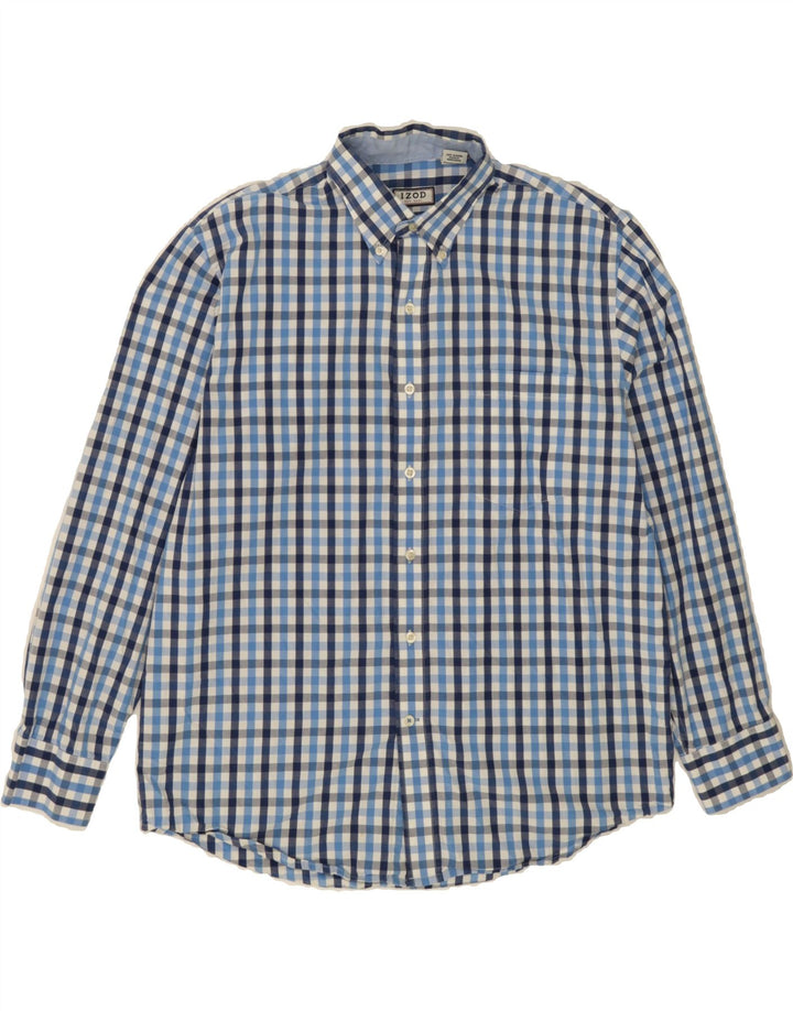 IZOD Mens Shirt Large Blue Check Cotton Vintage Izod and Second-Hand Izod from Messina Hembry 