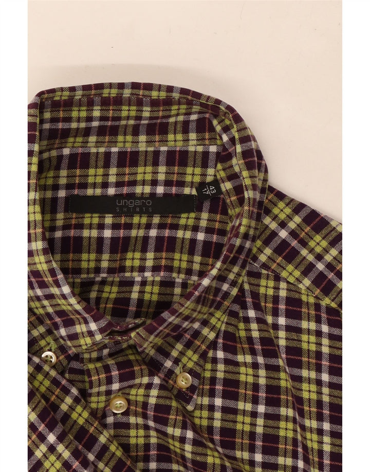 UNGARO Chemise Homme Taille 43 17 XL Violet Carreaux