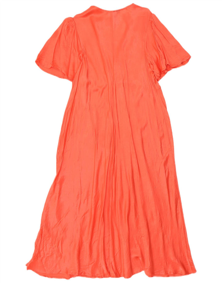 Marks & Spencer Robe longue régulière pour femme UK 22 3XL Orange Viscose