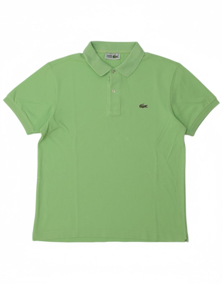 LACOSTE Mens Polo Shirt Size 3 Small Green Cotton
