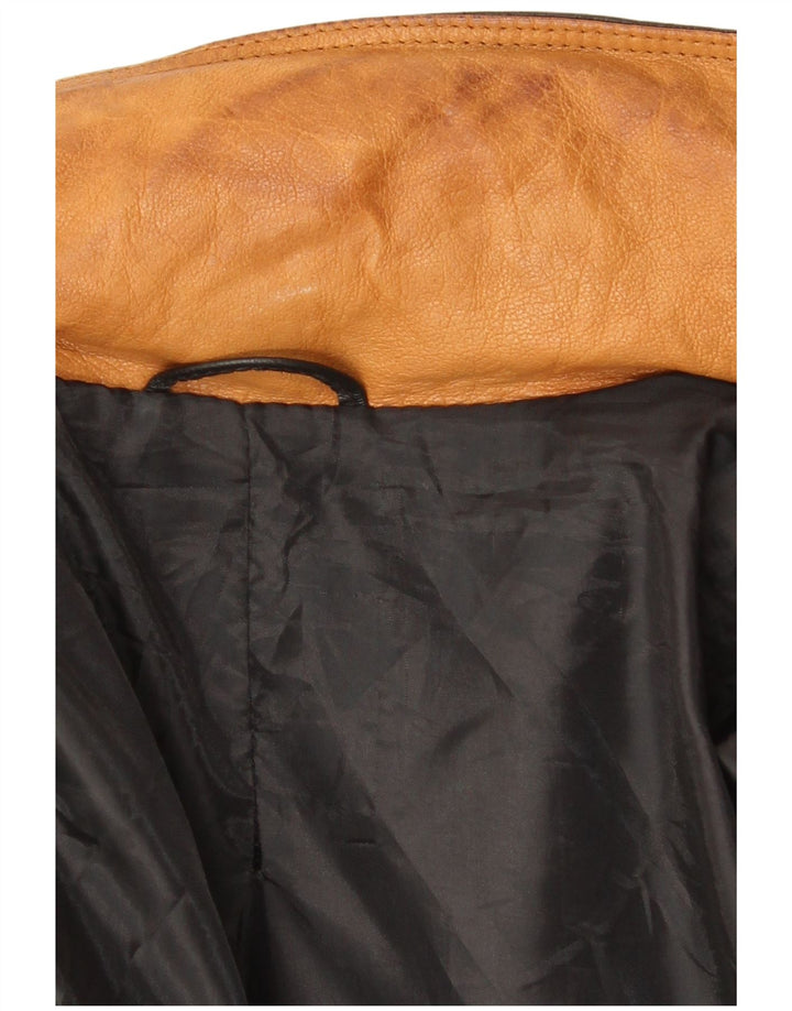 veste en cuir à capuche homme vintage UK 40 Grand cuir noir